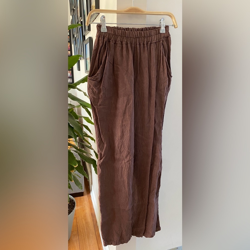 Pantalon bohème Italien en lin Terzo Millenio Italian bohemian linen pants